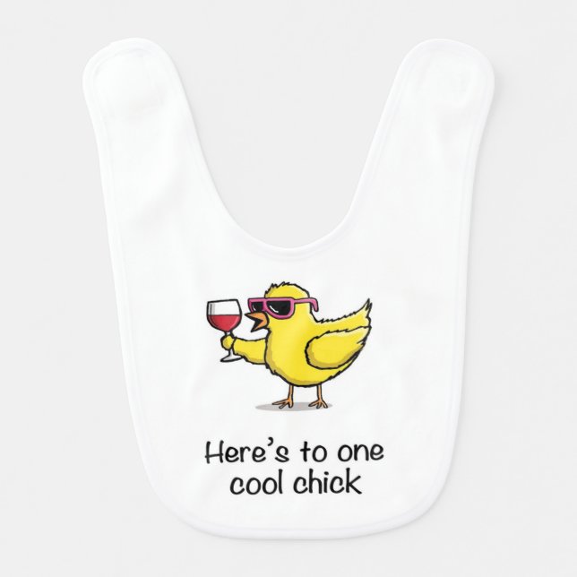 One Cool Chick Baby Bib (Front)