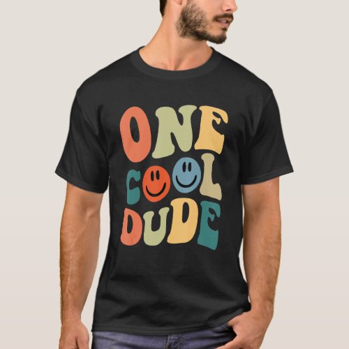 One Cool Dude 1st Birthday For Boys Retro T_Shirt