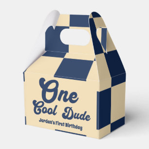 One Cool Dude Blue 1st Birthday Party Favor Box