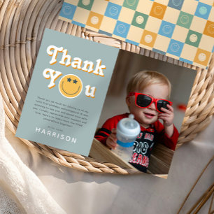 One Cool Dude Boys Photo Birthday Thank You Card