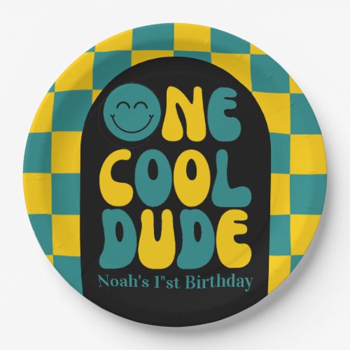 One Cool Dude Emoji 1st Birthday Decoration Paper Plates