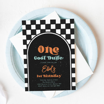 One Cool Dude First Birthday Invitation | Skate