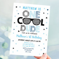 One Cool Dude Sunglass Boy First Birthday