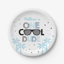 One Cool Dude Sunglass Boy First Birthday Paper Plates