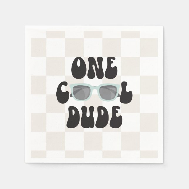 One Cool Dude Sunglasses 1st Birthday Napkins (Front)
