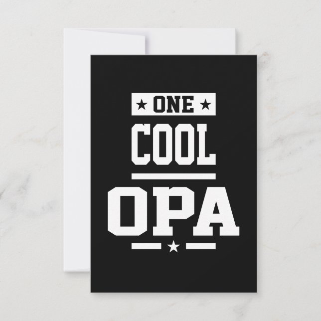 One Cool Opa T-shirt Gift RSVP Card (Front)