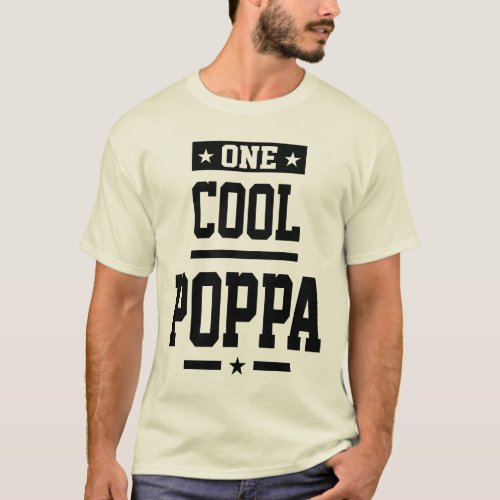 One Cool Poppa _ Grandpa Gift T_Shirt
