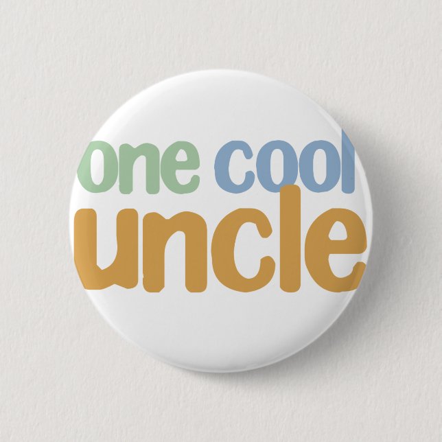 One Cool Uncle T-Shirt Button (Front)