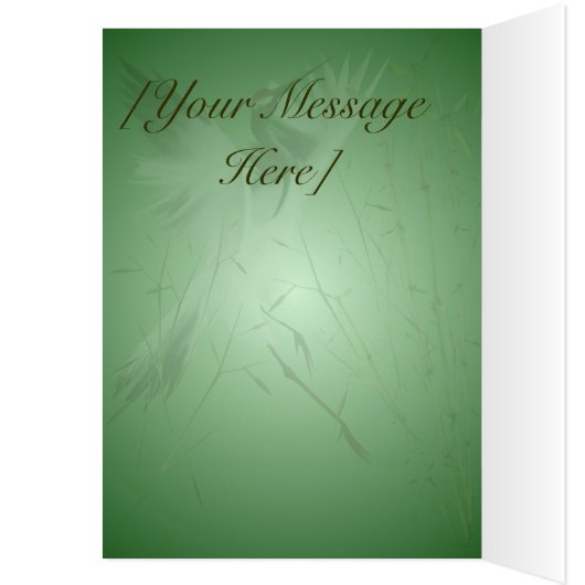 One Crane In Bamboo  Cards (Inside (Left))