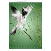 One Crane In Bamboo  Cards (Front)