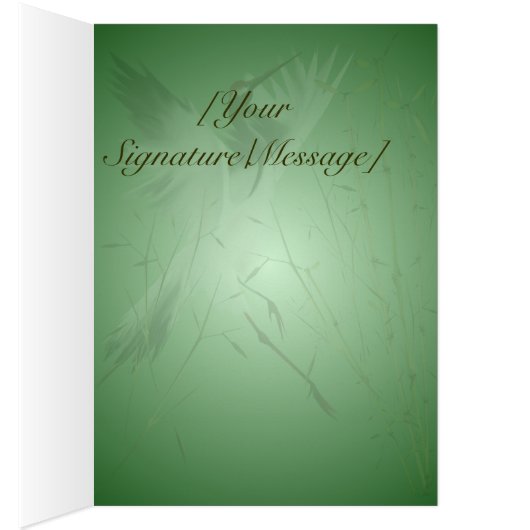 One Crane In Bamboo  Cards (Inside (Right))