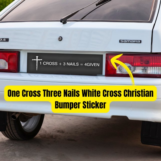 One Cross Three Nails White Cross Christian Bumper Sticker (One Cross Three Nails White Cross Christian Bumper Sticker
)