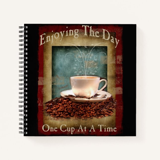 One Cup At A Time- Large Notebook (Front)