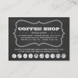 ONE CUP OF COFFEE chalkboard punch cards