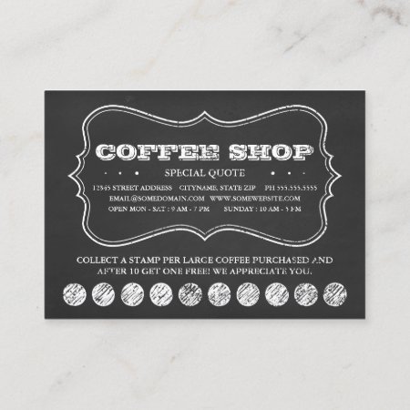 One Cup Of Coffee Chalkboard Punch Cards