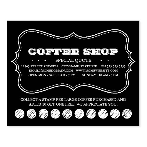 one cup of coffee chalkboard rubber stamp