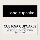 one cupcake. bakery coupon (Front & Back)