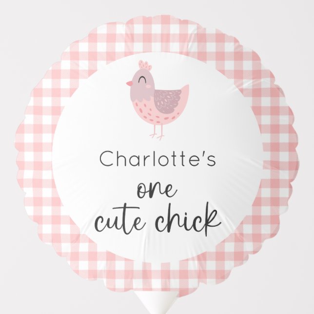 One Cute Chick 1st Birthday Balloon (Front)