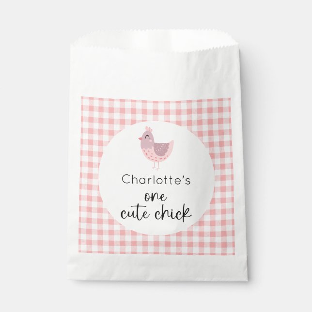One Cute Chick 1st Birthday Favor Bag (Front)