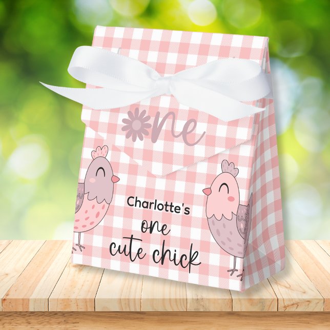 One Cute Chick 1st Birthday Favor Boxes (Creator Uploaded)