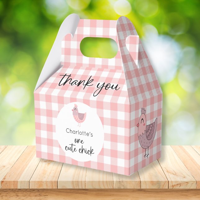 One Cute Chick 1st Birthday Favor Boxes (Creator Uploaded)