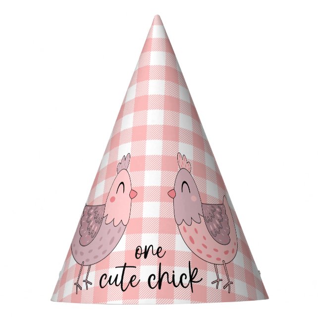 One Cute Chick Birthday Party Hat (Front)