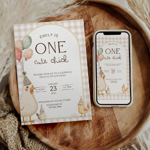 One Cute Chick Birthday This Chick is One Invitation