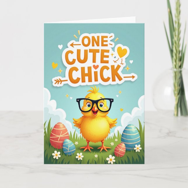 One Cute Chick Celebration Card (Front)