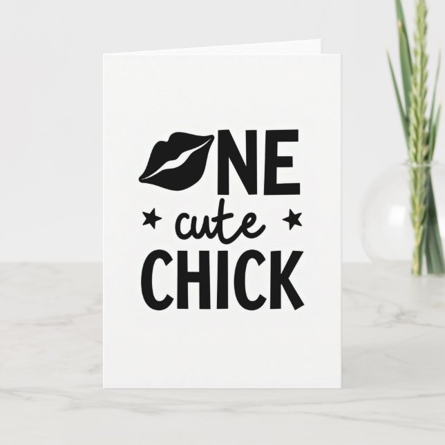 One Cute Chick Graphic Card (Front)