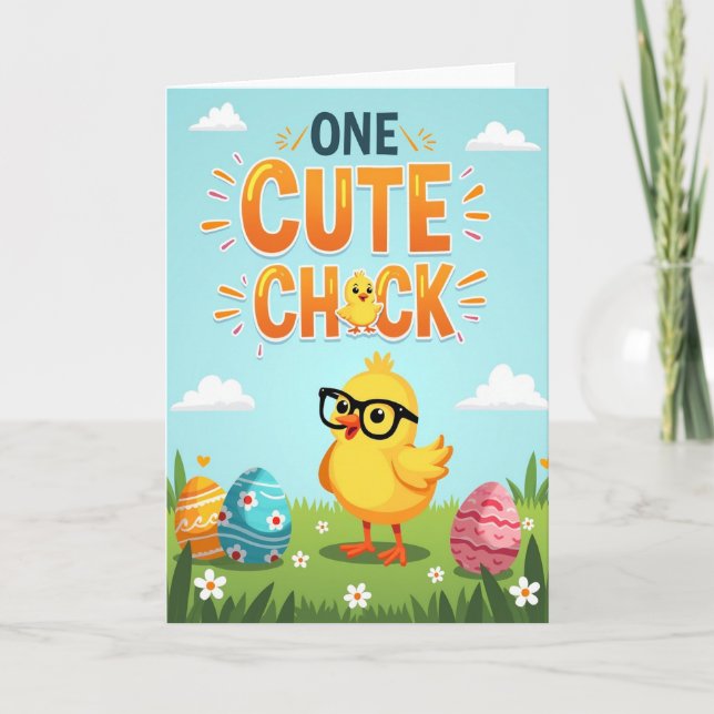 One Cute Chick Happy Spring Card (Front)