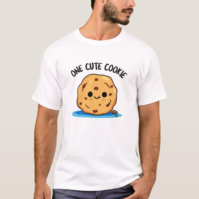 One Cute Cookie Funny Food Pun  T-Shirt (Front)