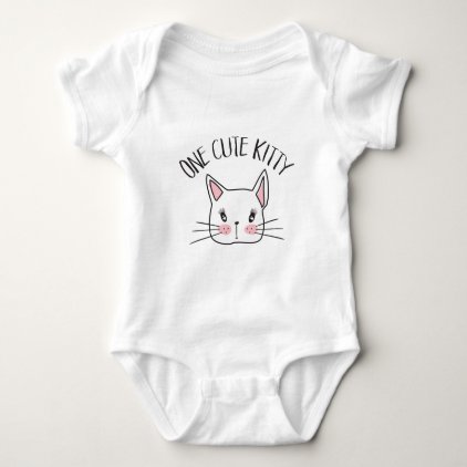 One Cute Kitty Baby Jersey Bodysuit