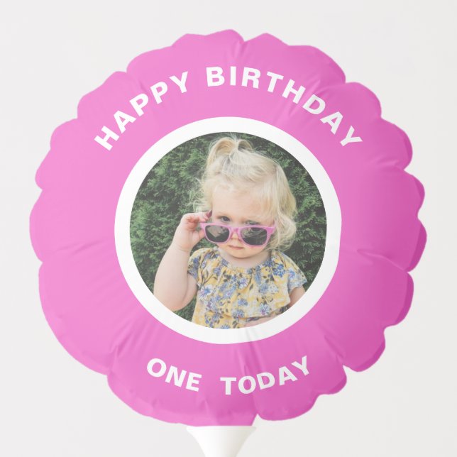 One Cute Princess 1st Birthday Personalized Photo Balloon (Back)