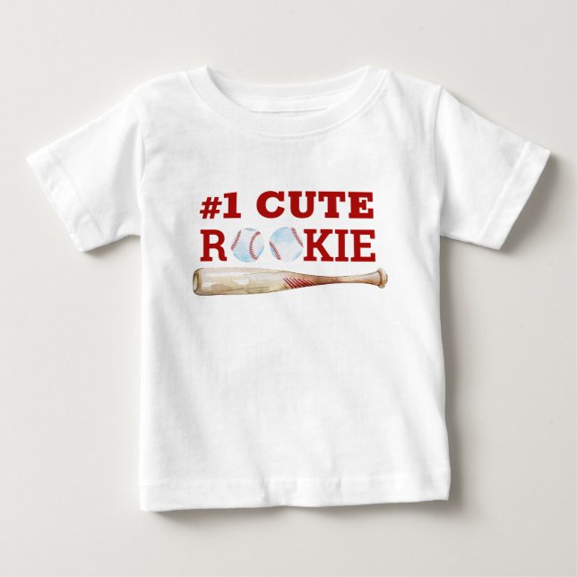 One Cute Rookie Baseball Baby T-Shirt  (Front)