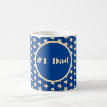 #One Dad Simple Gold Star on Blue Background