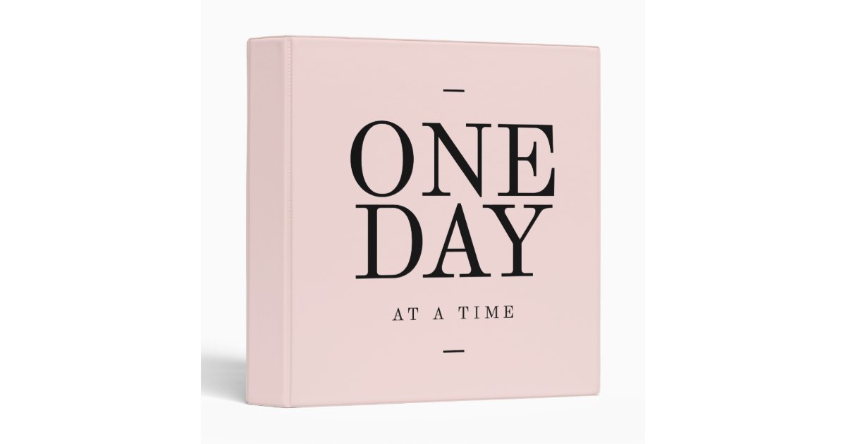 One Day Achieving Goals Quote Blush Pink Gift Binder Zazzle
