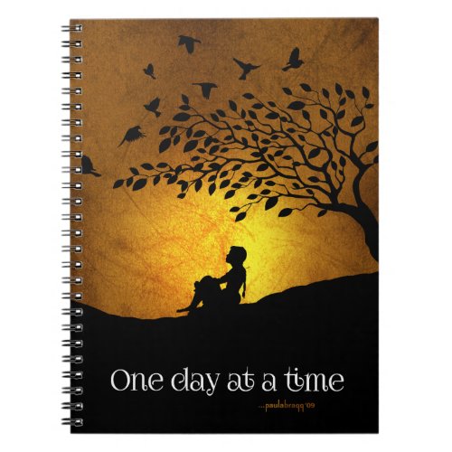 One Day at a Time 12 Step Recovery Female Notebook