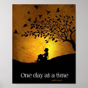 One Day at a Time (12 Step Recovery Female) Poster
