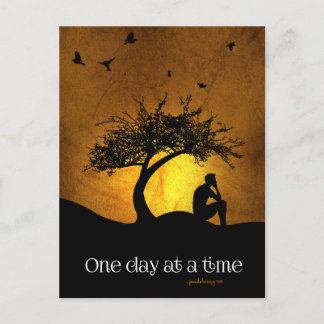 One Day at a Time (12 Step Recovery Male) Postcard