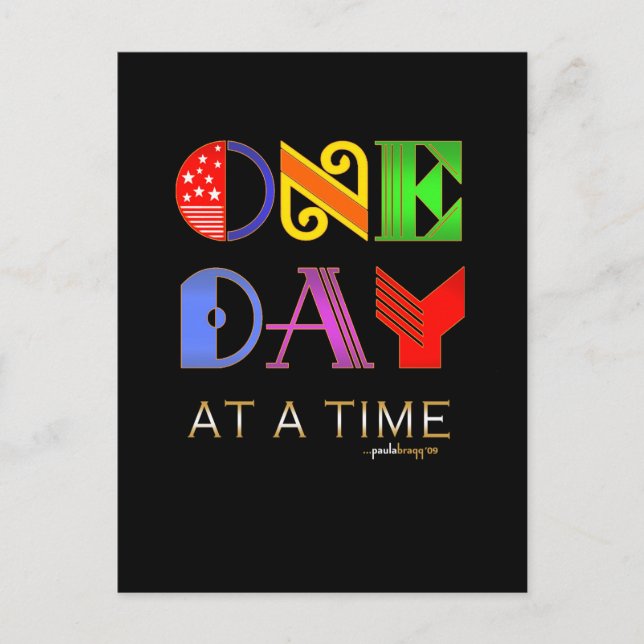 One Day at a Time (12 Step Recovery Program) Postcard (Front)