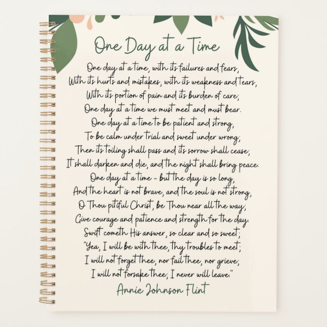 One Day At A Time Annie Johnson Flint Postcard Planner (Front)