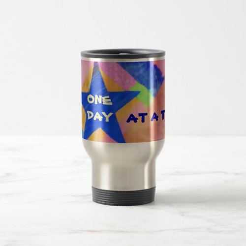 One Day at a Time Blue Star mug