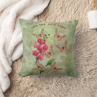One Day At A Time Butterfly Flower Inspirational