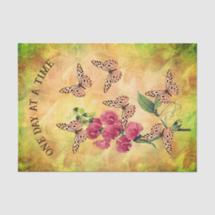 One Day At A Time Butterfly Inspirational  Tissue Paper