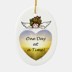 One Day at a Time Ceramic Ornament