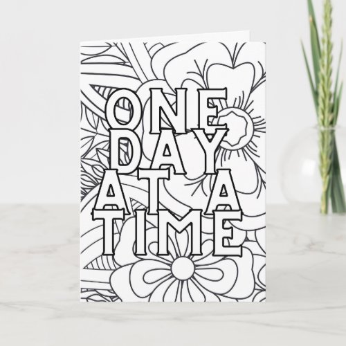 One Day At A Time Coloring Card