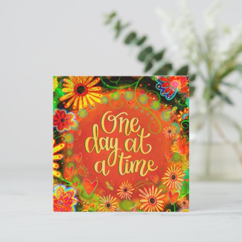 One Day at a Time Encouragement Pretty Floral