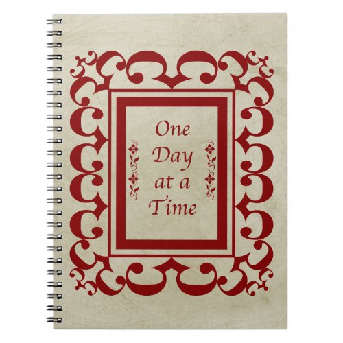 One Day at a Time_Fancy Burgundy FrameVintage Notebook