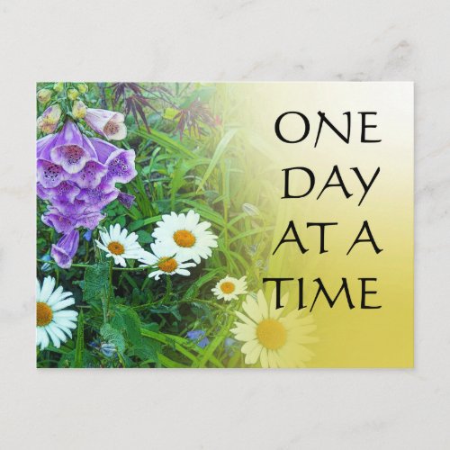 One Day at a Time Flower Garden Postcard