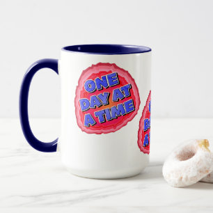 One Day At A Time Geode 12 Step AA Recovery Slogan Mug